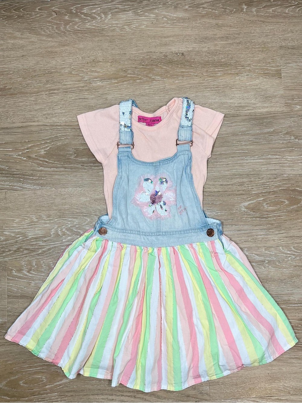 Betsey Johnson kids Sequin Denim with Peach Knit Lining - CB212